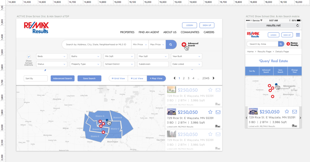 Designing Brokerage Websites map search