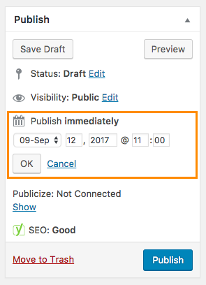 Schedule Posts for SEO